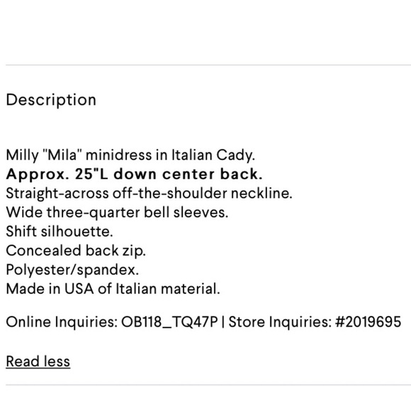 Milly Mila Off the Shoulder Italian Cady Mini Dress - Picture 3 of 8